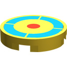 LEGO Yellow Tile 2 x 2 Round with Archery Target with "X" Bottom