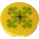 LEGO Yellow Tile 2 x 2 Round with Cushion Button and Decorative Pattern Sticker with Bottom Stud Holder (14769)