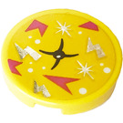 LEGO Yellow Tile 2 x 2 Round with Cushion, Button, Dots Sticker with Bottom Stud Holder (14769)