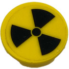 LEGO Jaune Tuile 2 x 2 Rond avec Radioactivity Warning Autocollant avec fond en "X" (4150)