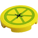 LEGO Yellow Tile 2 x 2 Round with Triangles, Button Sticker with Bottom Stud Holder (14769)