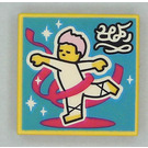 LEGO Yellow Tile 2 x 2 with Ballet Dancer and Streamer with Groove (3068)