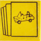 LEGO Yellow Tile 2 x 2 with Car 10041 Sticker with Groove (3068)