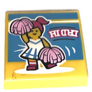 LEGO Gelb Fliese 2 x 2 mit Cheerleader Dance mit Nut (3068 / 72844)
