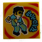 LEGO Gelb Fliese 2 x 2 mit Groovy Dance mit Nut (3068 / 72867)