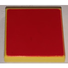 LEGO Yellow Tile 2 x 2 with Red with Groove (3068)