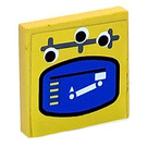 LEGO Gelb Fliese 2 x 2 mit Roboter Arm Controls 8286 Aufkleber mit Nut (3068)