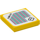 LEGO Yellow Tile 2 x 2 with 'START' Scanner Code with Groove (3068 / 100613)
