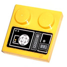 LEGO Yellow Tile 2 x 2 with Studs on Edge with Control Instruments Sticker (33909)