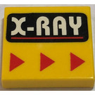 LEGO Geel Tegel 2 x 2 met "X-RAY" met groef (3068)