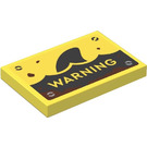 LEGO Yellow Tile 2 x 3 with DANGER and Shark Fin Sticker (26603)