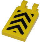 LEGO Gelb Fliese 2 x 3 mit Horizontal Clips mit Schwarz und Gelb Danger Streifen ('U'-Clips) (30350)