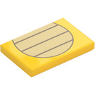 LEGO Yellow Tile 2 x 3 with Larry chest Lines (26603 / 76883)