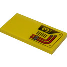 LEGO Yellow Tile 2 x 4 with '3 TON', Air Vents and Red Pipes Sticker (87079)