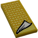 LEGO Yellow Tile 2 x 4 with Blanket with Hearts and Dots Sticker (87079)