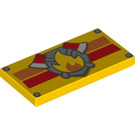 LEGO Yellow Tile 2 x 4 with Fire Department (Axes) Logo (17665 / 87079)