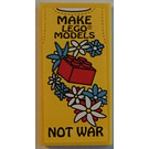 LEGO Yellow Tile 2 x 4 with 'MAKE LEGO MODELS NOT WAR' Sticker (87079)
