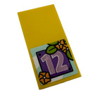 LEGO Yellow Tile 2 x 4 with Number 12 Sticker (87079)