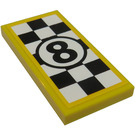 LEGO Jaune Tuile 2 x 4 avec Number 8 Autocollant (87079)