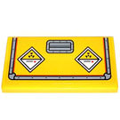 LEGO Gelb Fliese 2 x 4 mit Radioactive Signs Aufkleber (87079)