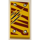 LEGO Yellow Tile 2 x 4 with Tiger Stripes, 3 long Scratches (Right) Sticker (87079)