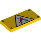 LEGO Yellow Tile 2 x 4 with Tools Sign (43306 / 87079)
