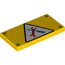 LEGO Jaune Tuile 2 x 4 avec Tools Sign (43306 / 87079)