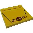 LEGO Jaune Tuile 4 x 4 avec Goujons sur Bord avec 'TAXI' Autocollant (6179)