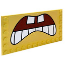 LEGO Gelb Fliese 6 x 12 mit Bolzen auf 3 Edges mit Spongebob Mouth Aufkleber (6178)