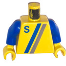 LEGO Gul Torso med Blå "S" og Striber (973)