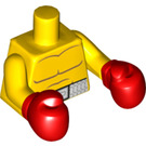 LEGO Geel Torso met Wit Boxing Riem Patroon en Boxing Gloves (65229 / 97149)