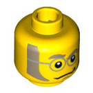 LEGO Yellow Toxic Cleanup Scientist Head (Safety Stud) (3626 / 96571)