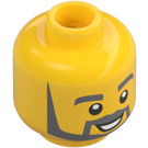 LEGO Yellow Train Ticket Inspector Minifigure Head (Recessed Solid Stud) (3626 / 37483)