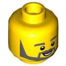 LEGO Geel Trein Ticket Inspector Minifigure Hoofd (Verzonken Solid Stud) (3626 / 37483)