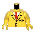 LEGO Geel Trains Torso met Pak en Rood Tie Patroon met Geel Armen en Geel Handen (973 / 73403)