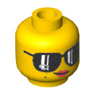 LEGO Yellow Trendsetter Head with Sunglasses (Safety Stud) (3626 / 13511)