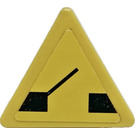 LEGO Geel Driehoekig Sign met Drawbridge Sticker met splitclip (30259)