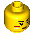 LEGO Yellow Tribal Woman Minifigure Head (Recessed Solid Stud) (3626 / 24642)