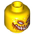 LEGO Gelb Ultimate Flama mit Rucksack Minifigure Kopf (Einbau-Vollbolzen) (3626 / 25050)