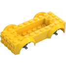 LEGO Yellow Vehicle Base with Medium Stone Gray Wheel Holders (1813 / 12622)