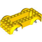 LEGO Geel Voertuig Basis met Medium Stone Grijs Wiel Holders (1813 / 12622)
