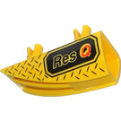 LEGO Gelb Fahrzeug Seite Flaring Intake 1 x 4 mit 'Res-Q' (Links) (30647)
