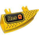 LEGO Gelb Fahrzeug Seite Flaring Intake 1 x 4 mit 'Res-Q' (Recht) (30647)