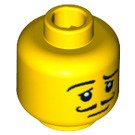 LEGO Yellow Waiter Head (Safety Stud) (3626 / 11491)