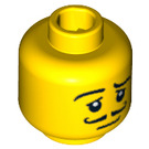 LEGO Gelb Waiter Kopf (Sicherheitsnoppe) (3626 / 11491)