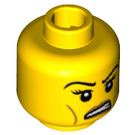 LEGO Geel Warrior Woman Hoofd (Veiligheids Stud) (3626 / 13482)