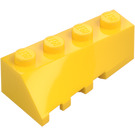 LEGO Geel Wig 2 x 4 Sloped Rechts (43720)