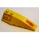 LEGO Geel Wig 2 x 6 Dubbele Rechtsaf met 'EJECT' Sticker (41747)