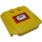 LEGO Yellow Wedge 4 x 4 Curved with Envelope Sticker (45677)