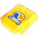 LEGO Jaune Coin 4 x 4 Incurvé avec Octan E Autocollant (45677)